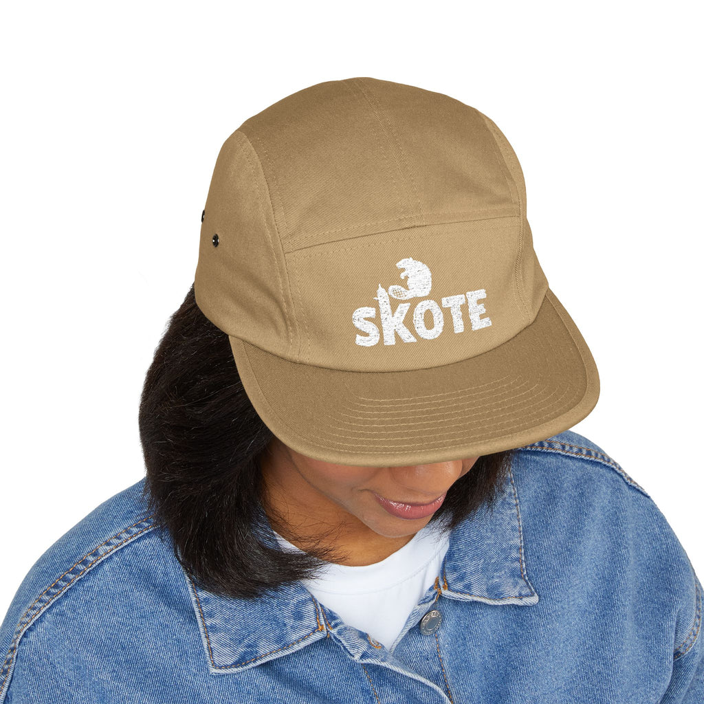 Skote Embroidered 5-Panel Cap — Retro Surf & Skate Logo Hat