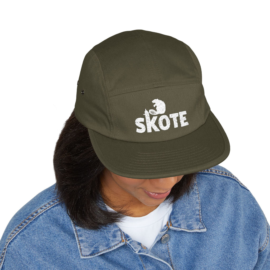 Skote Embroidered 5-Panel Cap — Retro Surf & Skate Logo Hat