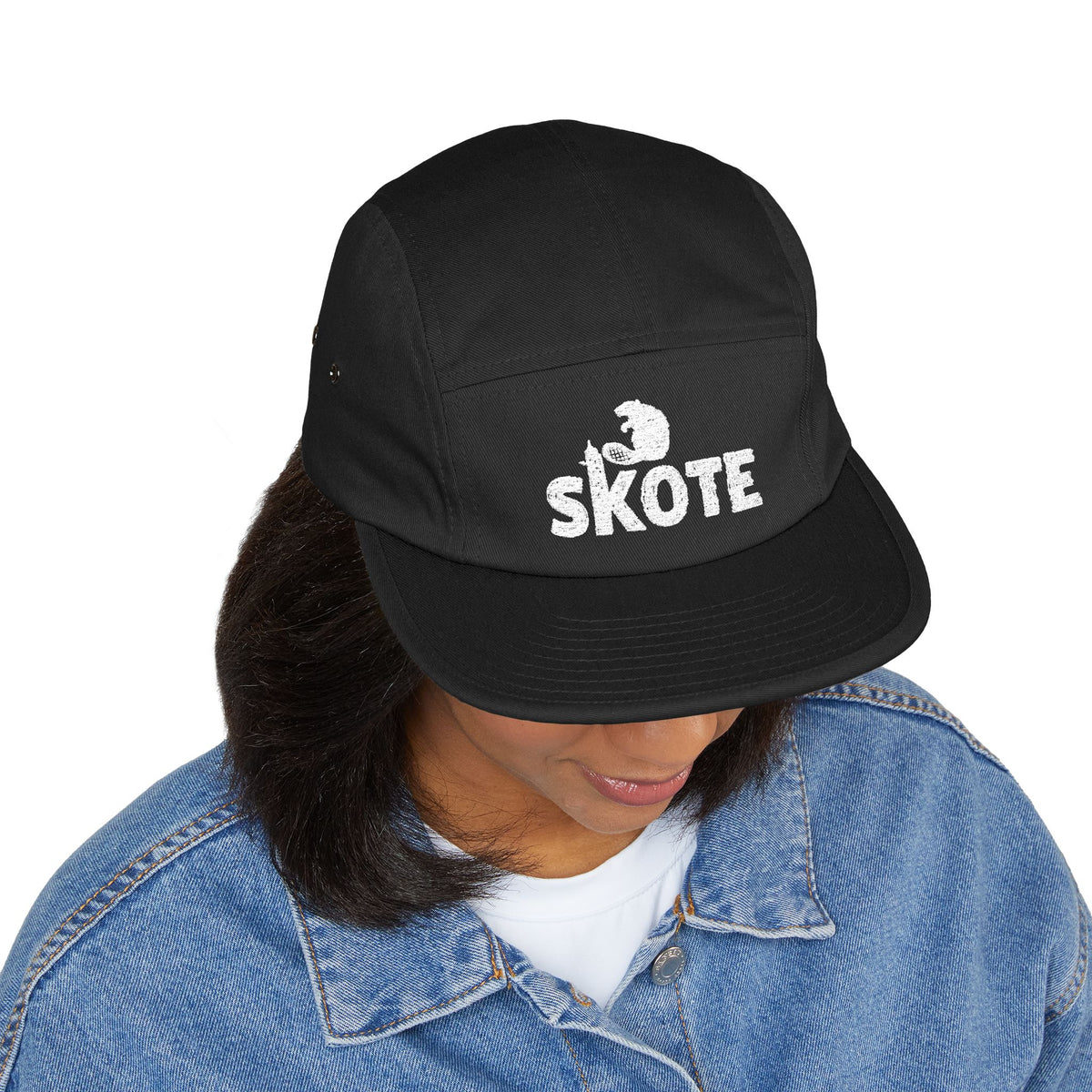 Skote Embroidered 5-Panel Cap — Retro Surf & Skate Logo Hat
