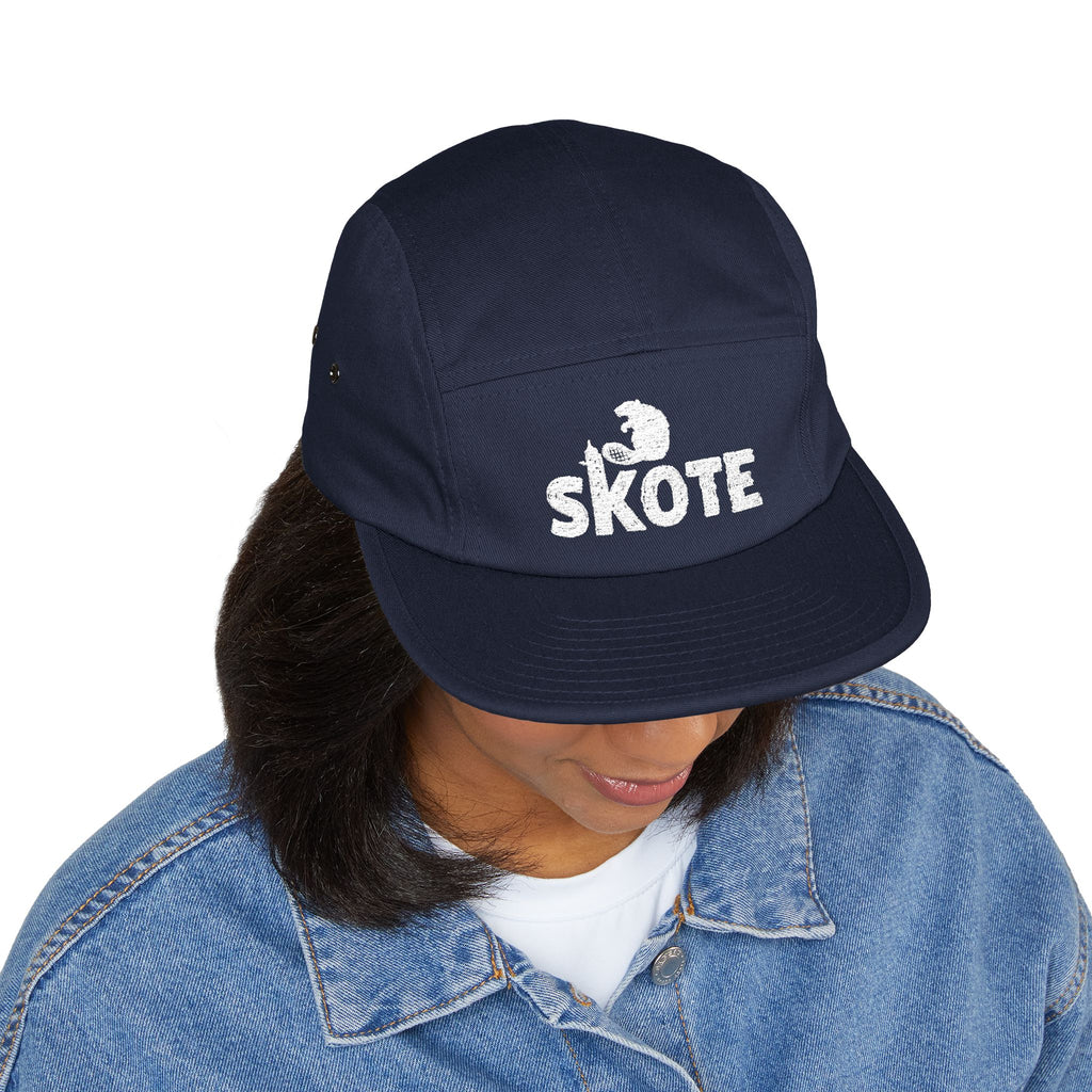 Skote Embroidered 5-Panel Cap — Retro Surf & Skate Logo Hat