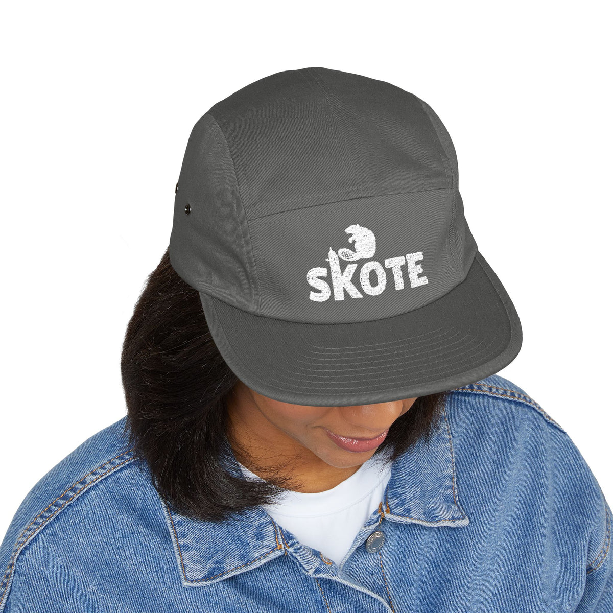 Skote Embroidered 5-Panel Cap — Retro Surf & Skate Logo Hat